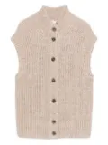 Peserico high-neck sequin-detail knit vest - Neutrals