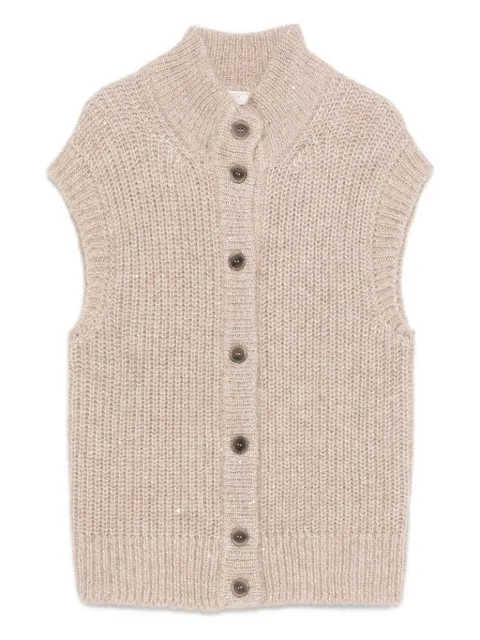 Peserico high-neck sequin-detail knit vest