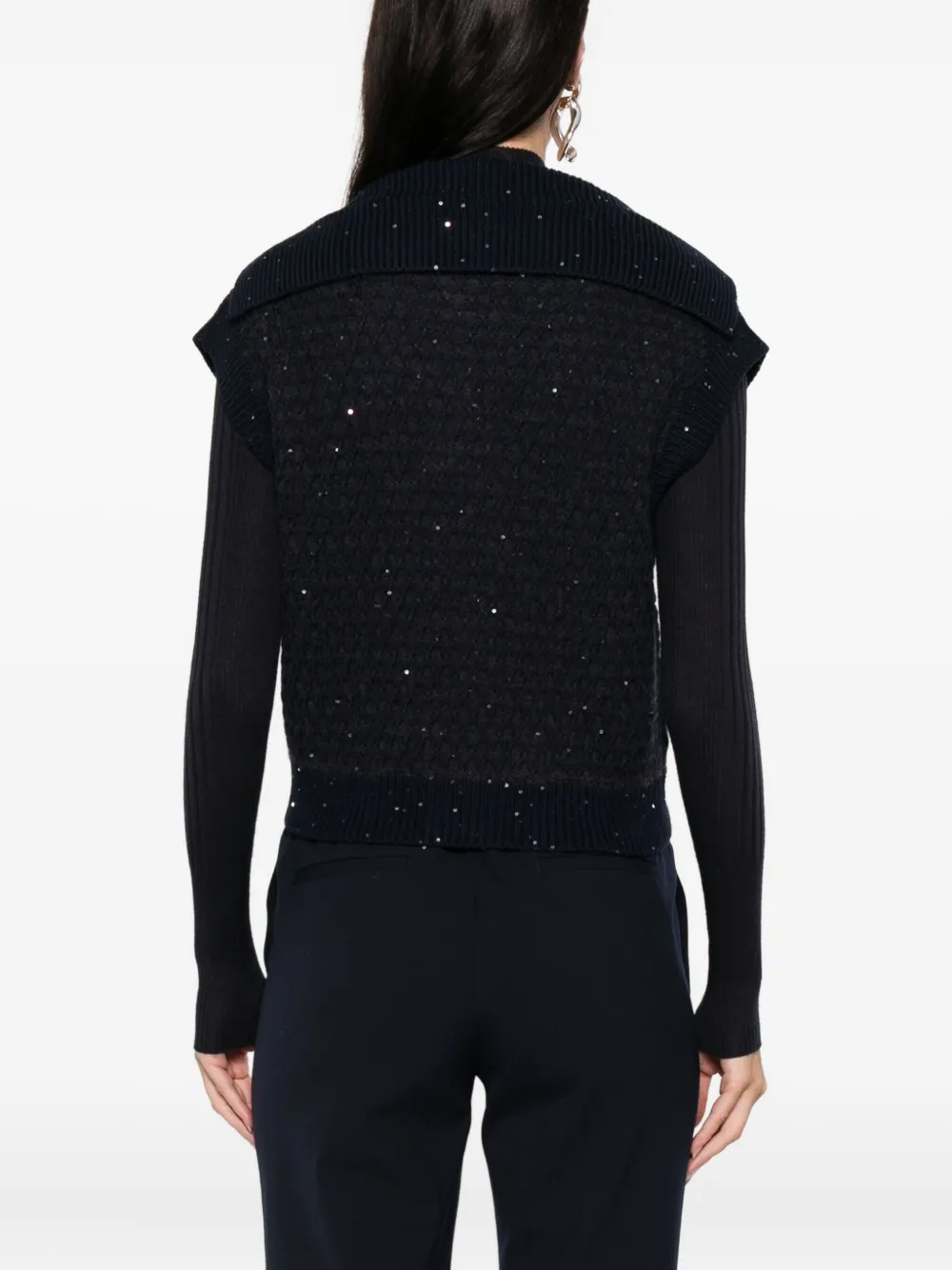 Peserico embellished buttoned vest Blauw