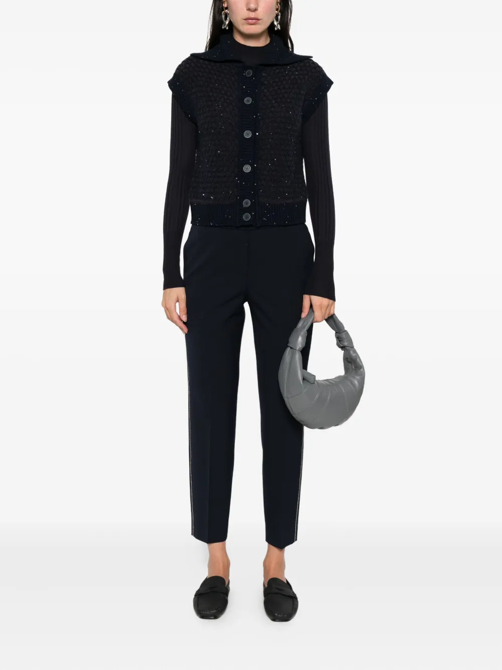 Peserico embellished buttoned vest Blauw