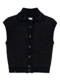 Peserico embellished buttoned vest - Blue
