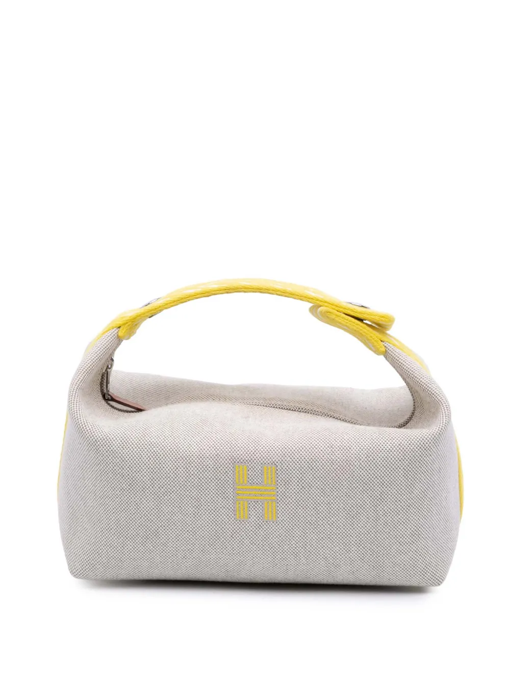 Hermès Pre-Owned 2015-2025 スモール H プリュム ブリッドアブラック ケース バニティバッグ - グレー Hermès Pre-Owned 2015-2025 スモール H プリュム ブリッドアブラック ケース バニティバッグ - グレー