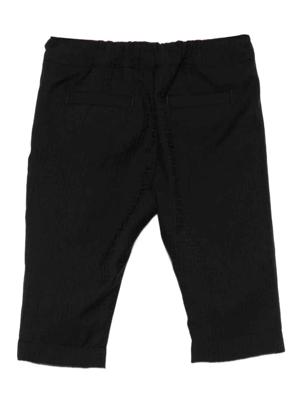 Balmain Kids pleated logo-patterned trousers Zwart