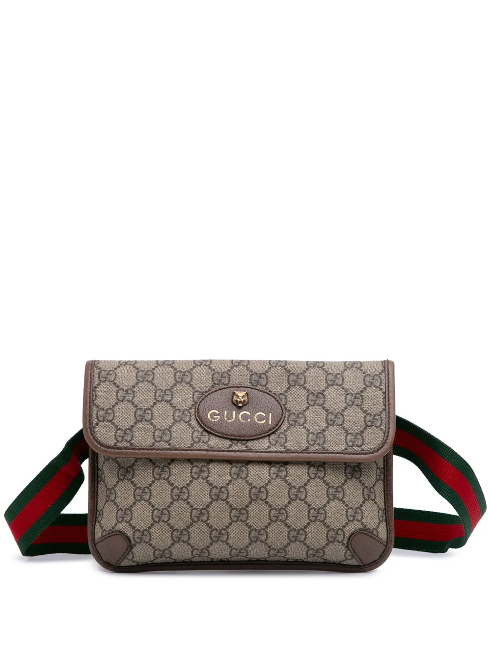 Gucci Pre-Owned 2016-2025 GGスプリーム ウェブ ネオ ヴィンテージ ベルトバッグ - ブラウン Gucci Pre-Owned 2016-2025 GGスプリーム ウェブ ネオ ヴィンテージ ベルトバッグ - ブラウン