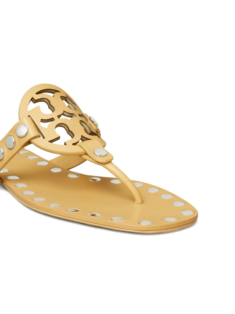 Tory Burch Miller studded leather flat sandals Yellow