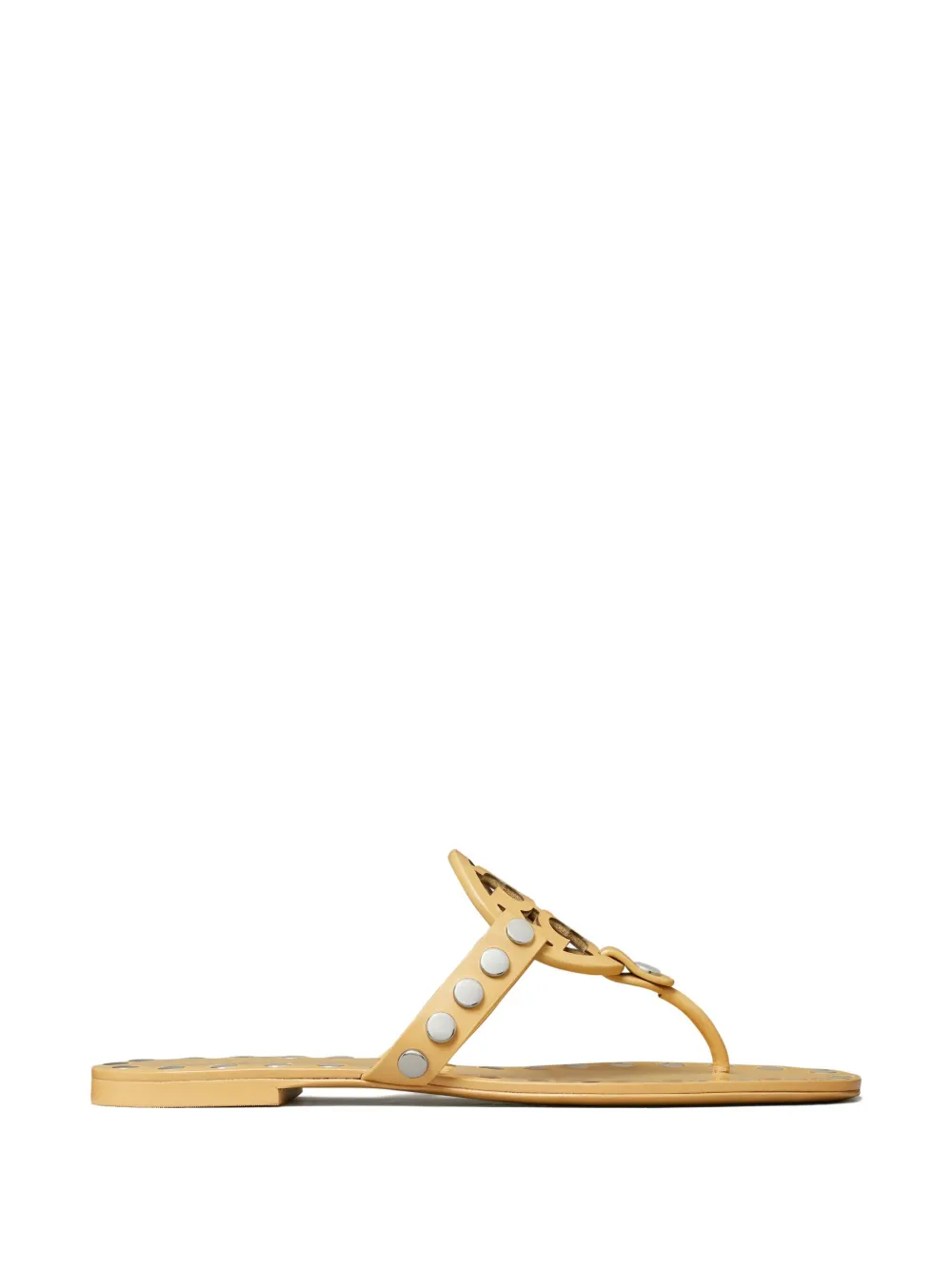 Tory Burch Miller studded leather flat sandals Yellow