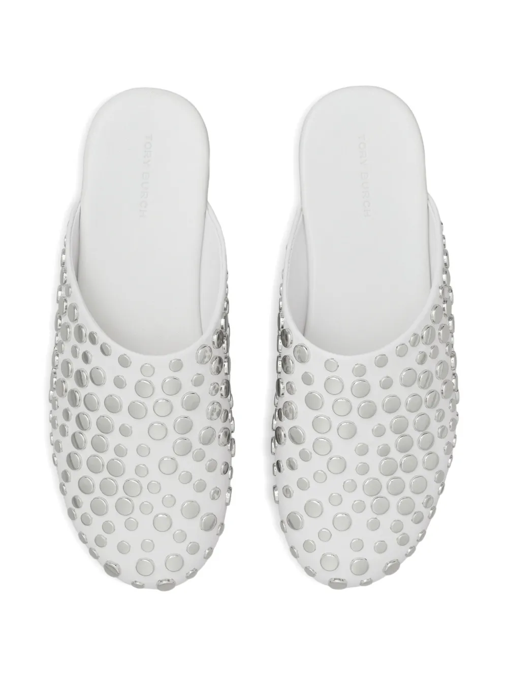 Tory Burch studded leather mules Silver