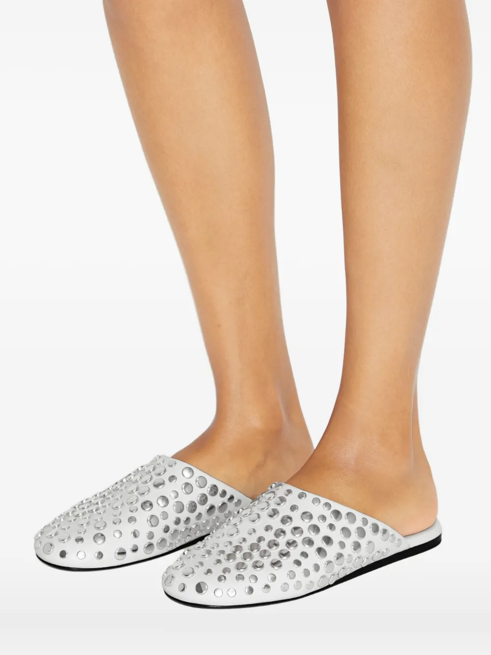Tory Burch studded leather mules Silver