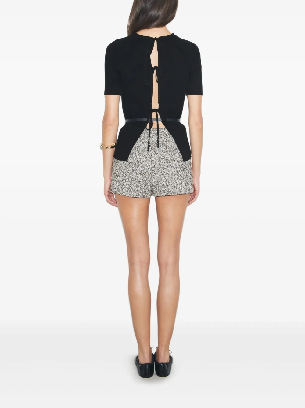 Tory Burch Tweed shorts met spikkels Zwart