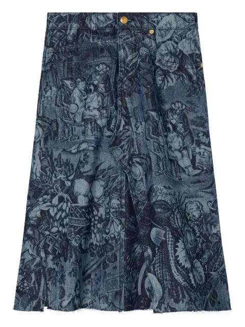Tory Burch falda de mezclilla con estampado