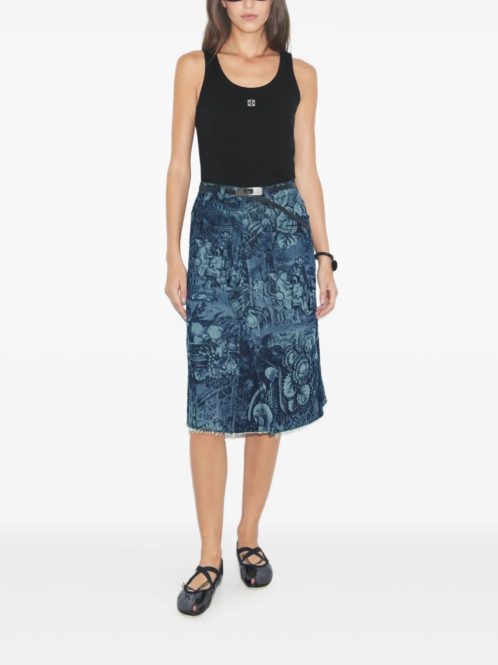 Tory Burch Spijkerrok met print Blauw