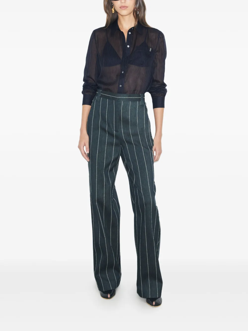 Tory Burch Blouse met krijtstreep Blauw
