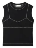 Tory Burch mesh-panel sleeveless top - Black