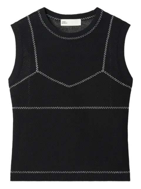 Tory Burch mesh-panel sleeveless top