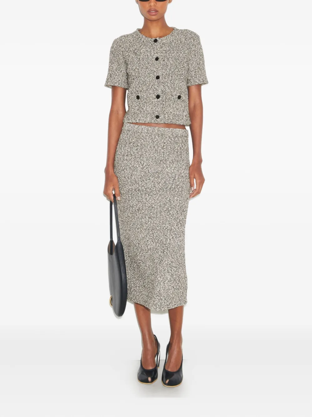 Tory Burch Tweed vest met knopen Zwart