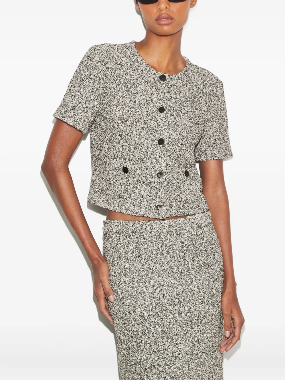 Tory Burch Tweed vest met knopen Zwart