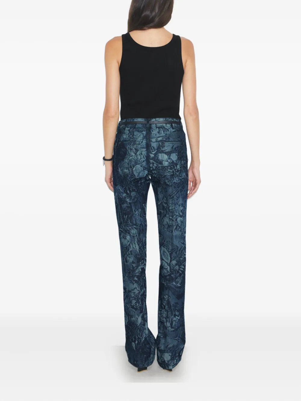 Tory Burch Flared jeans met print Blauw