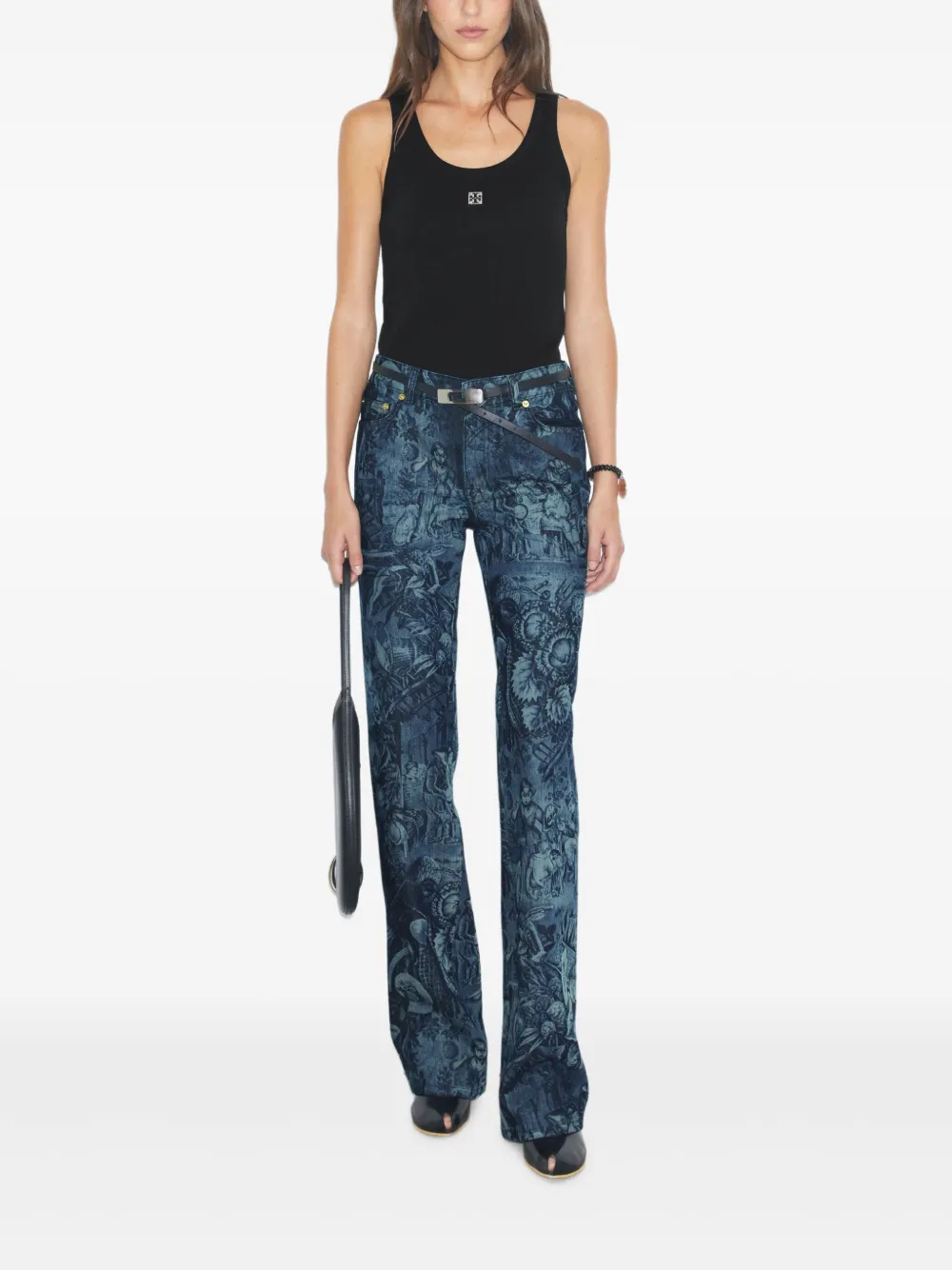 Tory Burch Flared jeans met print - Blauw