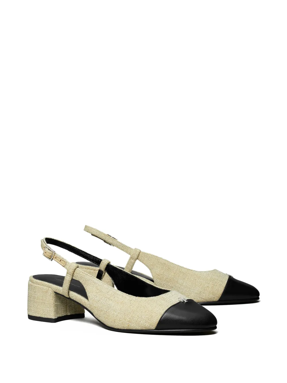 Tory Burch 45mm sling back heeled pumps Neutrals