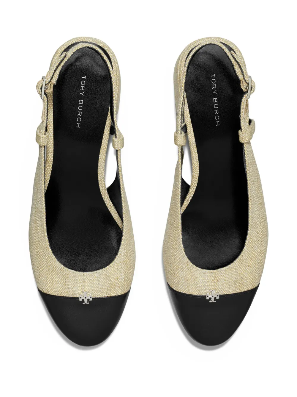 Tory Burch 45mm sling back heeled pumps Neutrals