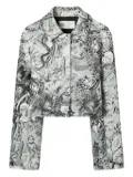 Tory Burch printed crop blazer - Grey
