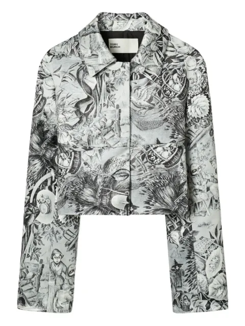 Tory Burch blazer imprimé à coupe crop