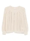 Hemisphere open-knit cardigan - Neutrals