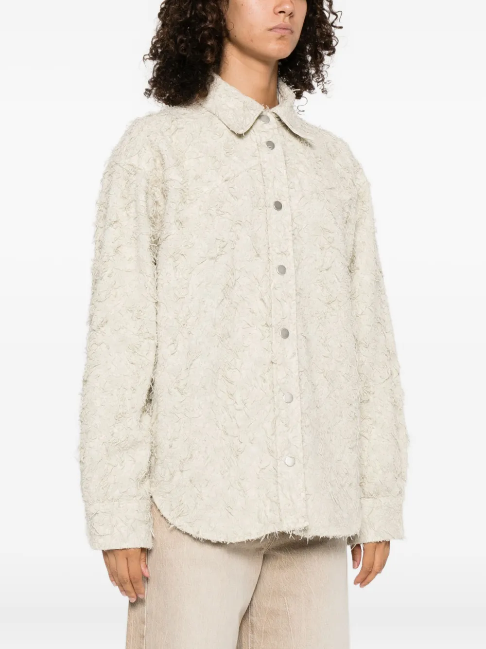 Haikure Getextureerd blouse Beige