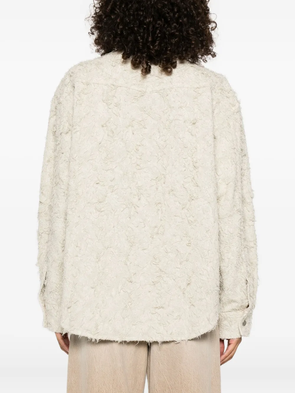 Haikure Getextureerd blouse Beige