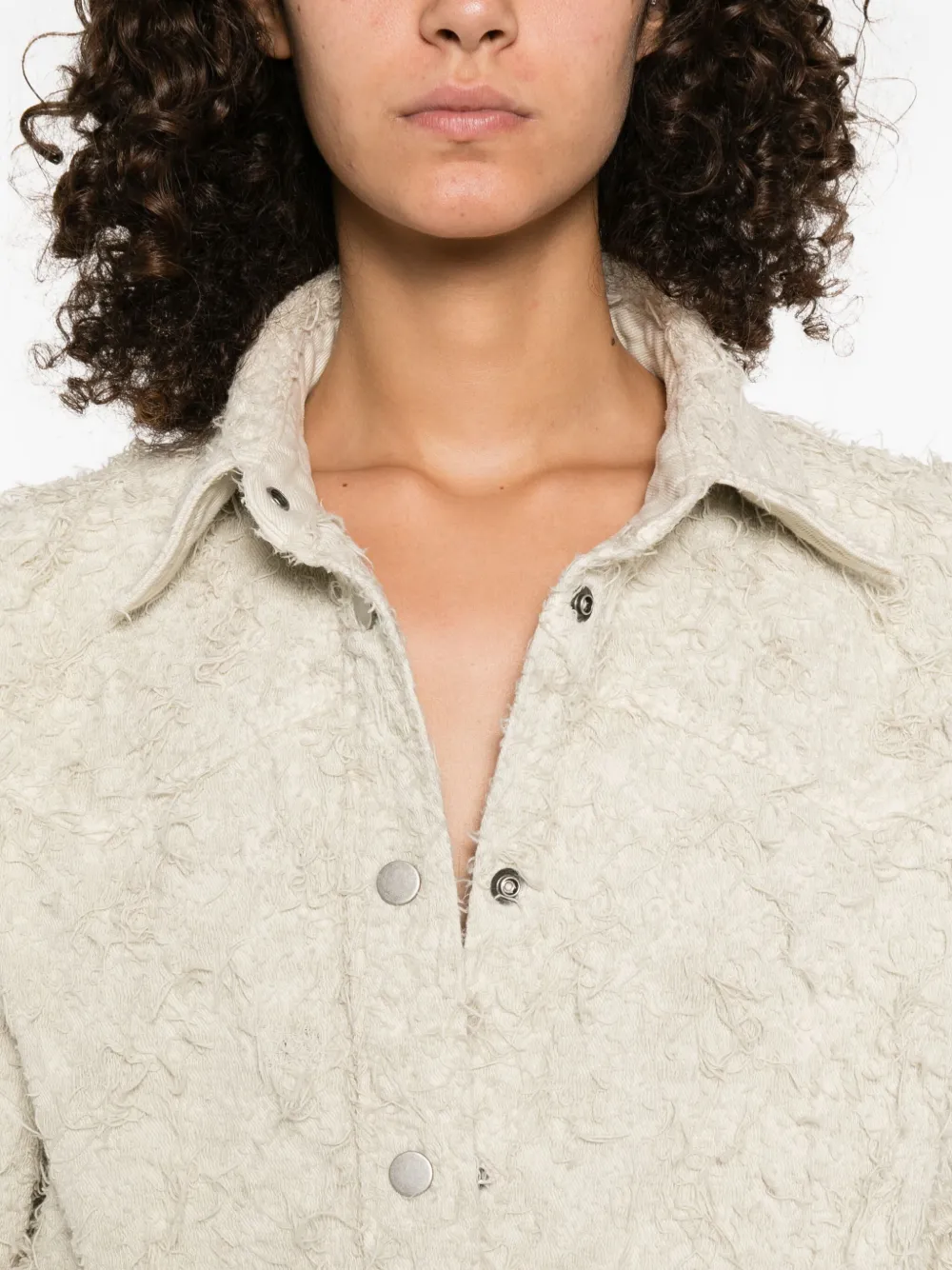 Haikure Getextureerd blouse Beige