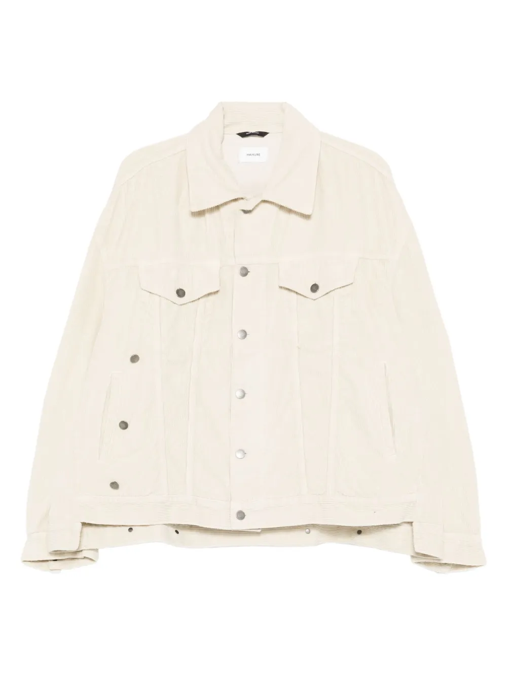 corduroy button-fastening jacket