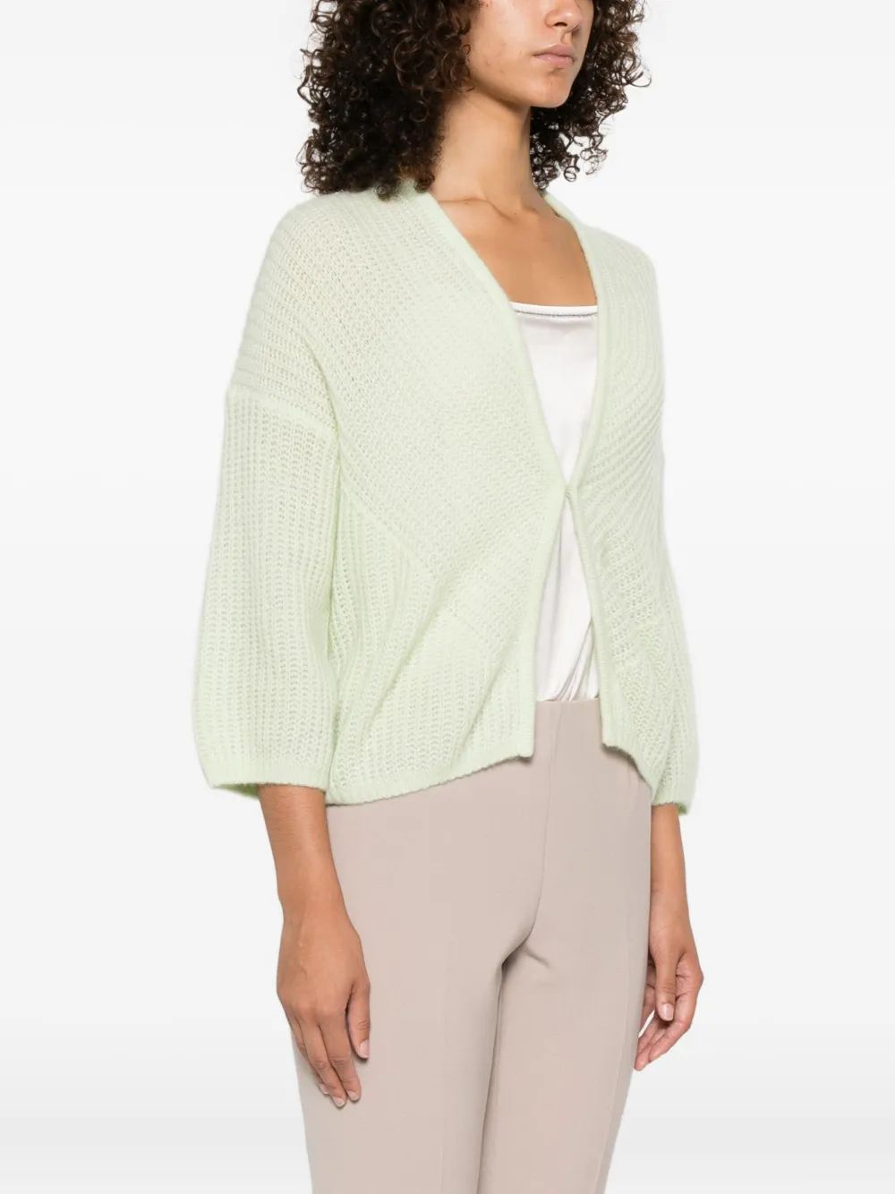 Hemisphere Open-knit Cardigan In White