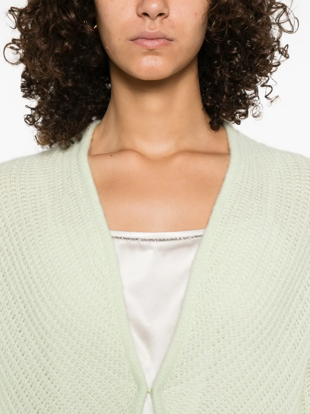 Hemisphere Open-knit Cardigan In White