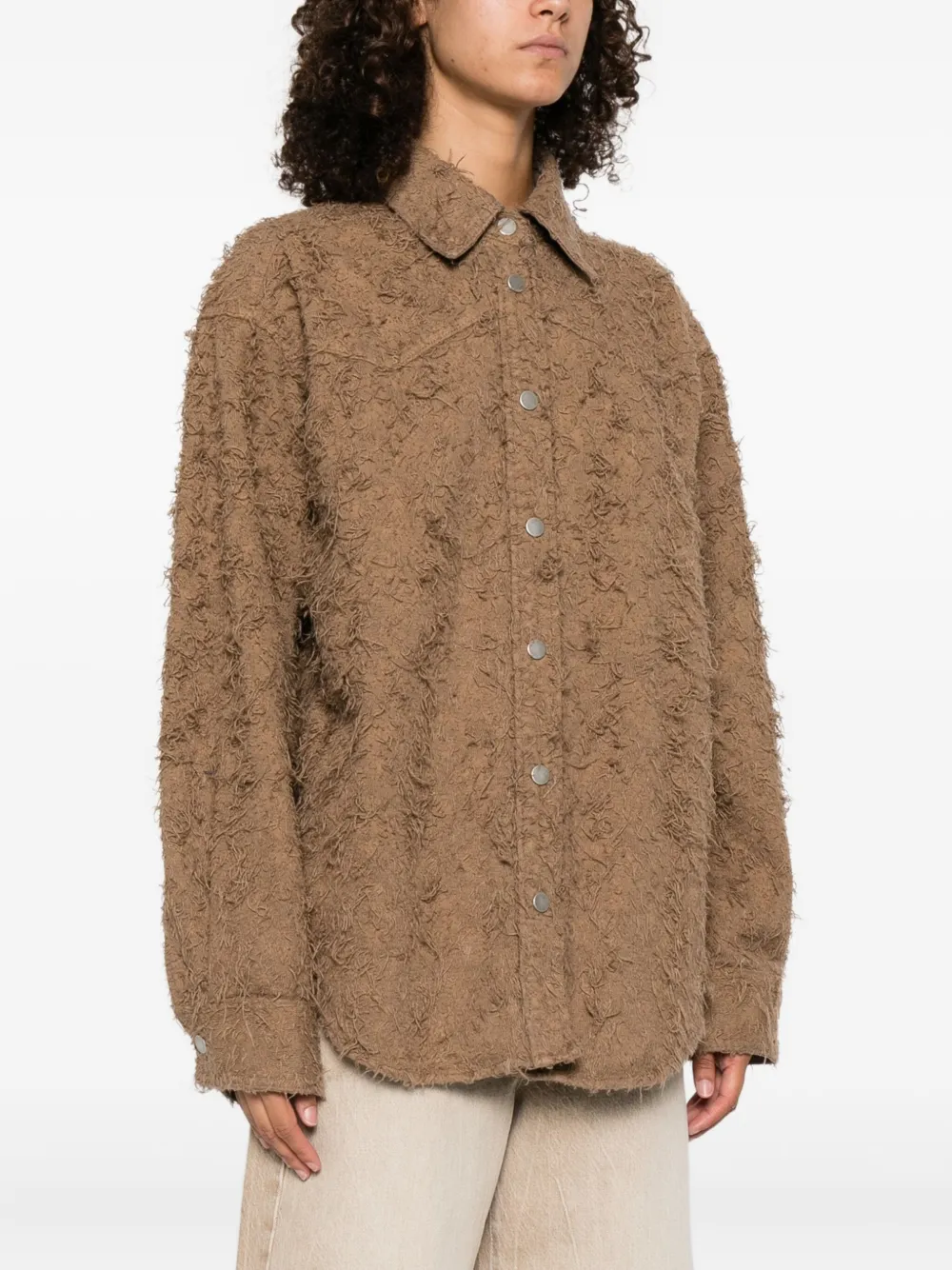 Haikure Blouse met franje Bruin