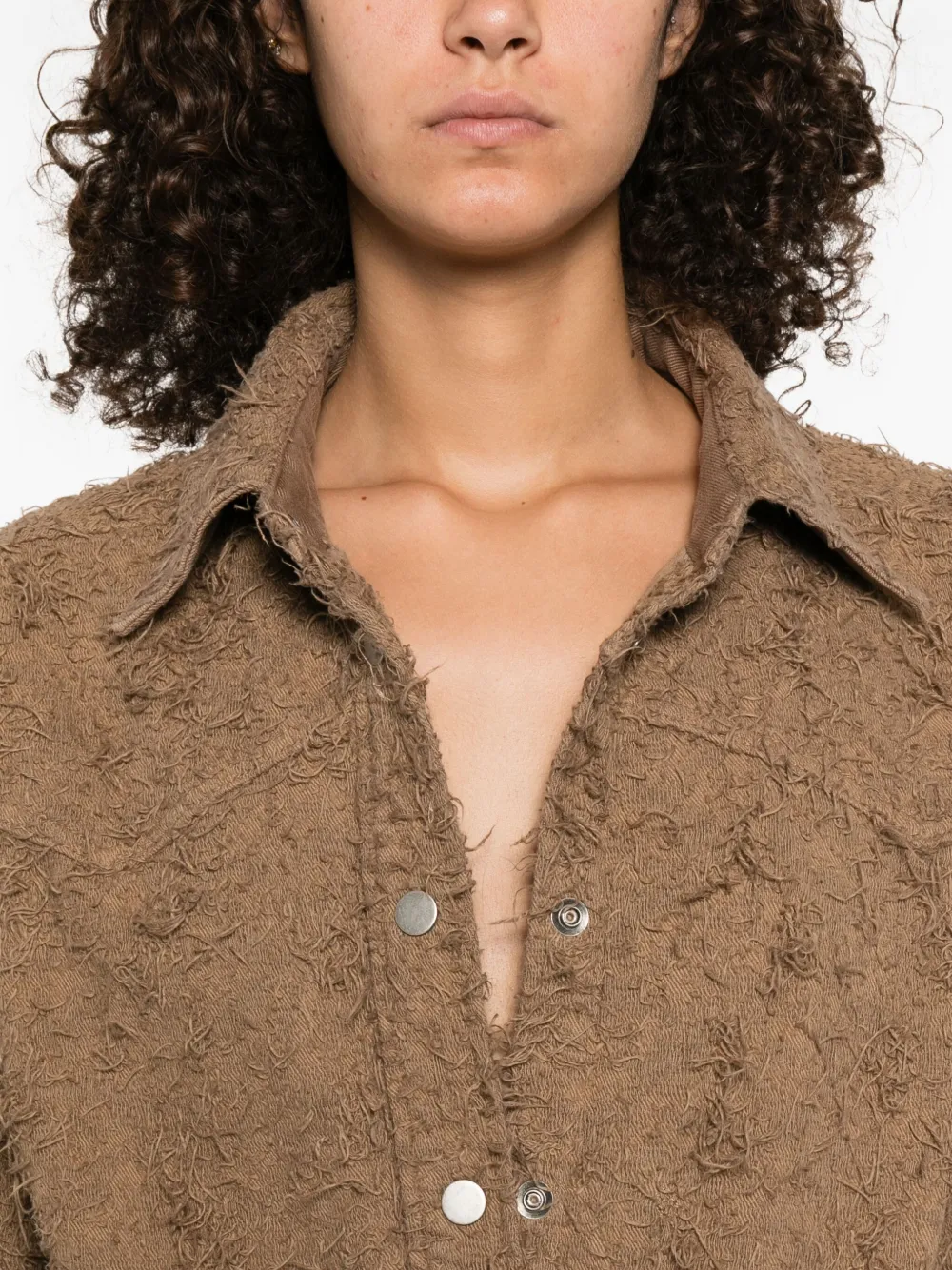 Haikure Blouse met franje Bruin