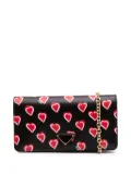 Prada Pre-Owned 2000-2013 Saffiano Heart Print Wallet on Chain crossbody bag - Black