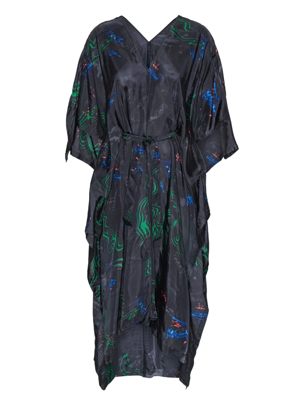 Henrik Vibskov vestido con cinturón y cuello en V | negro | Image 1