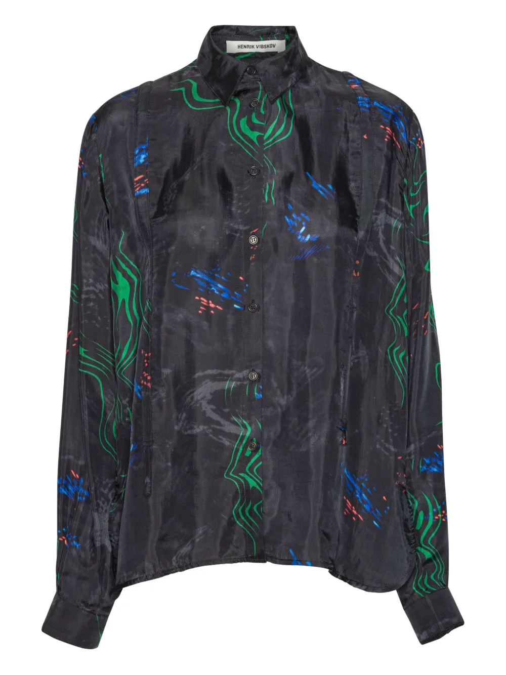 Henrik Vibskov Printed Long-sleeved Shirt In Multi