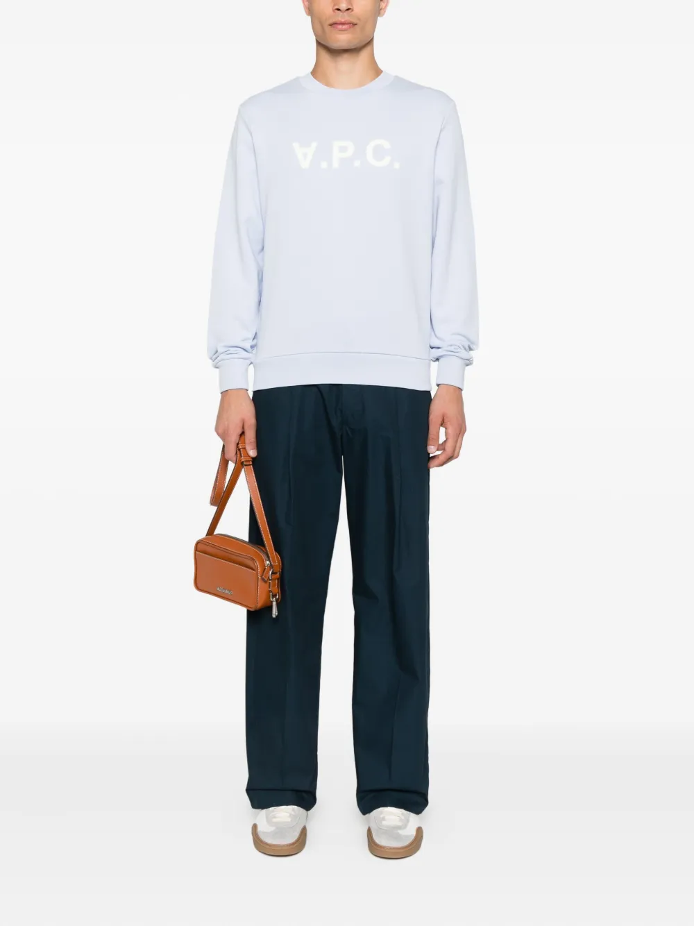 A.P.C. Sweater met logoprint Blauw