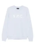 A.P.C. logo-print crew-neck sweatshirt - Blue