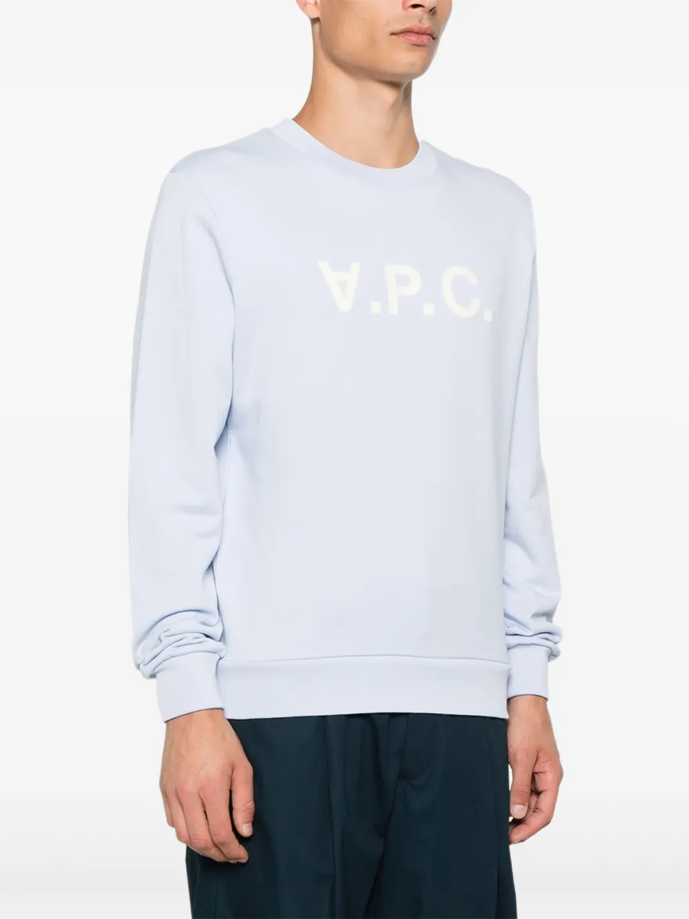 A.P.C. Sweater met logoprint Blauw
