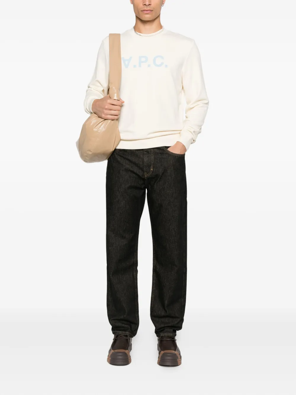 A.P.C. Trui met logoprint Beige