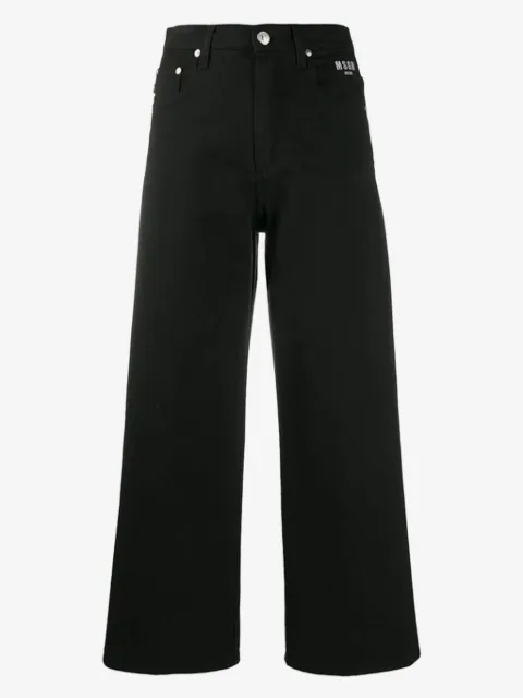 MSGM logo-detail wide-leg trousers