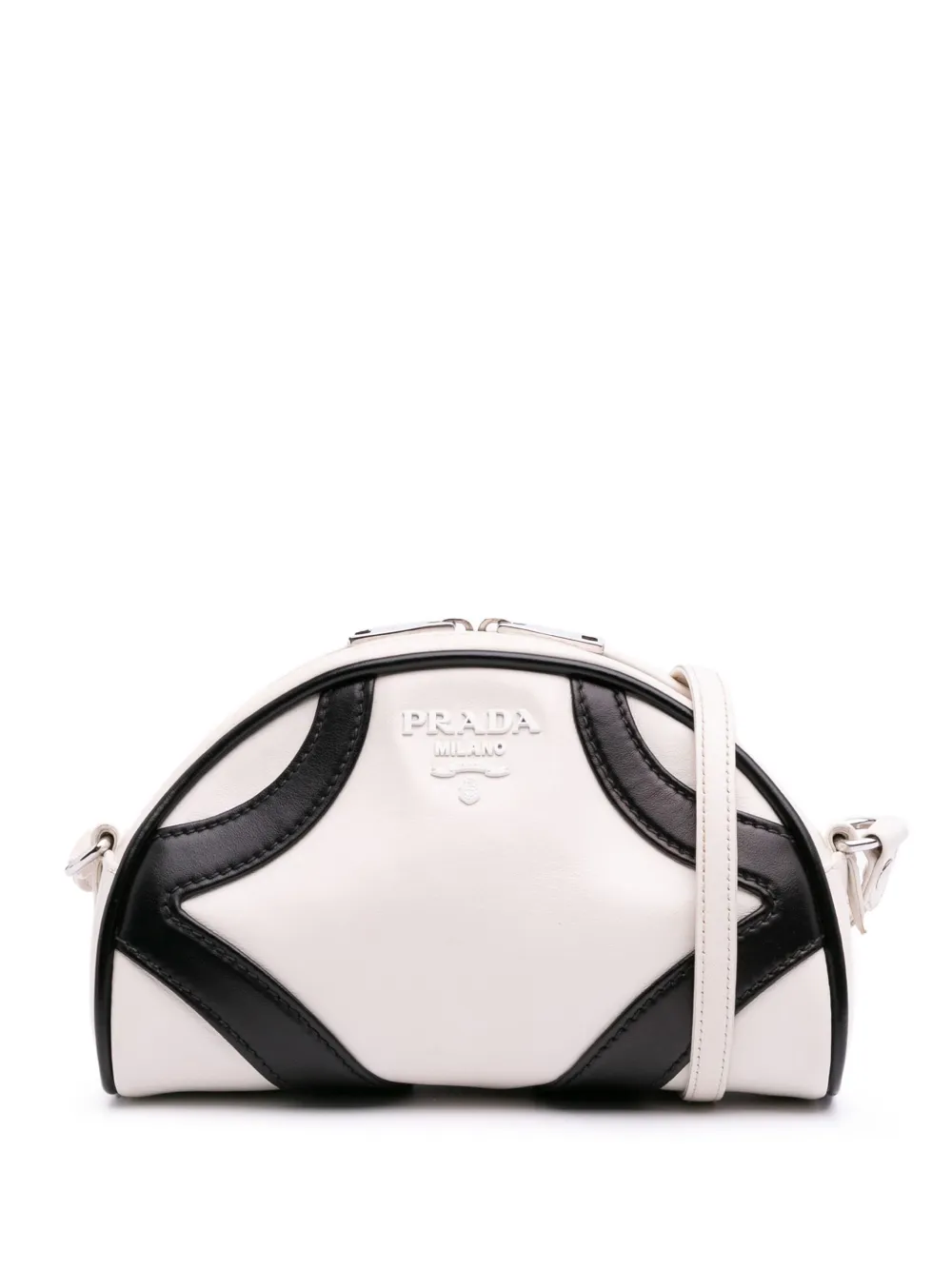 Pre-owned Prada 2013-2025 Soft Calfskin Bowling Crossbody Bag