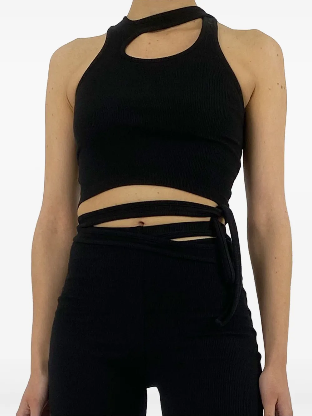 Ottolinger Lounge cut-out tank top Zwart