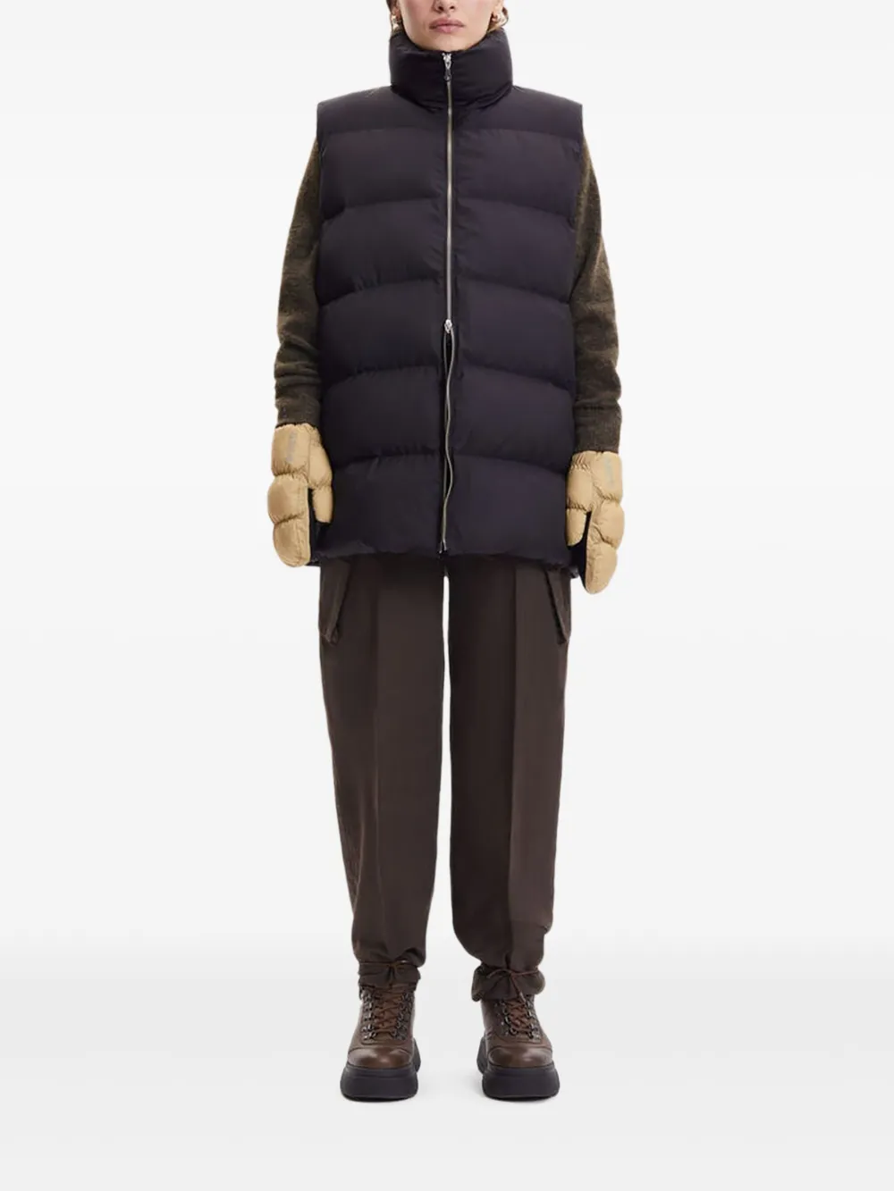 Samsoe & Samsoe Zip-up Puffer Vest In Black