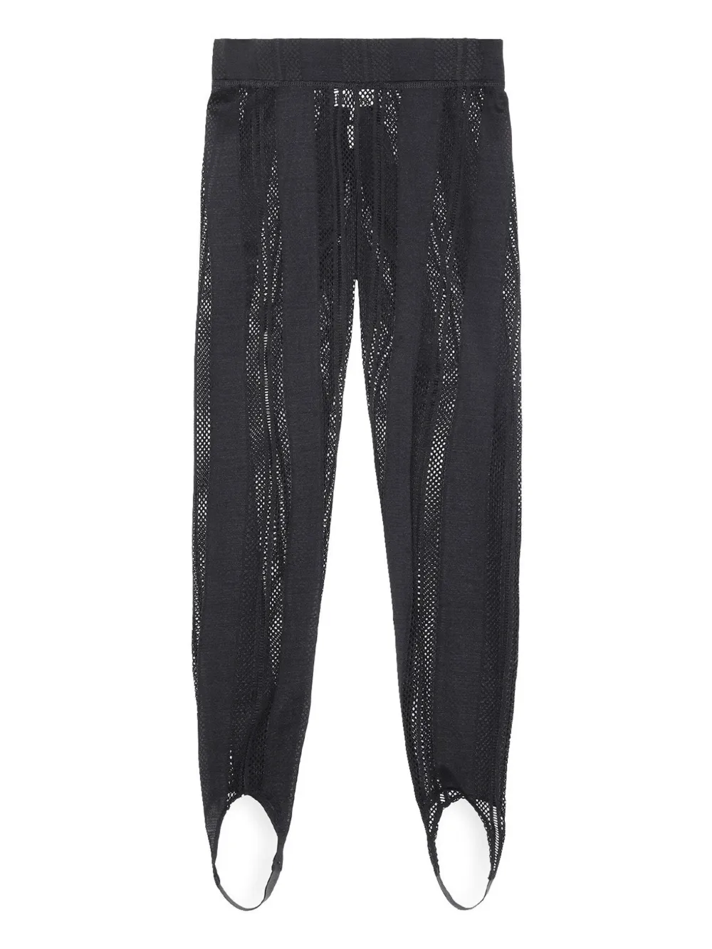 GANNI Mesh-Panelled Stirrup Leggings Black