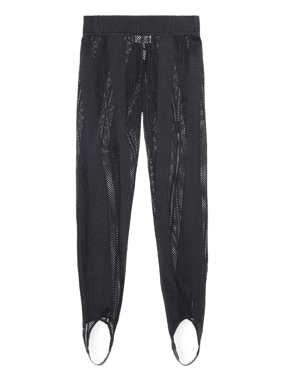 GANNI Mesh-Panelled Stirrup Leggings Black