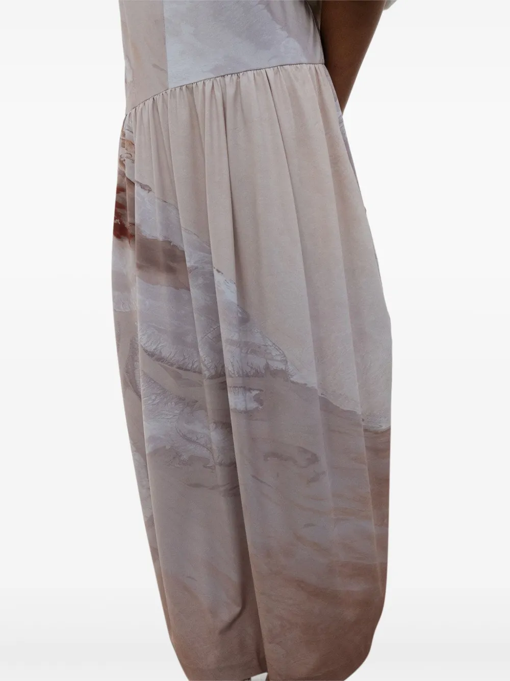 Low Classic abstract-print maxi dress Beige