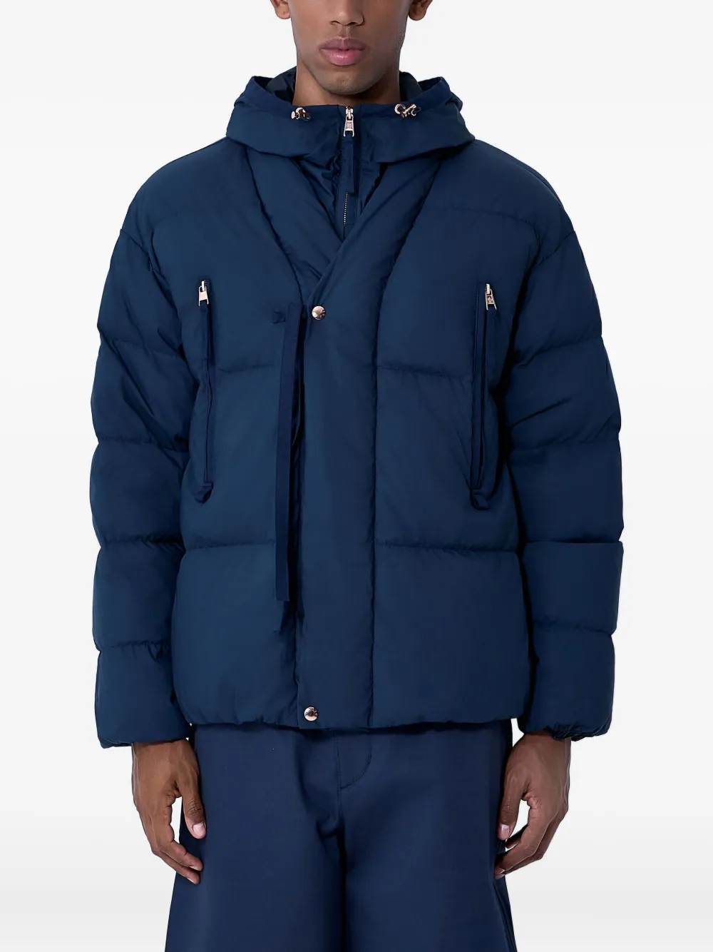 Moncler logo-patch padded jacket | Blue | Image 1